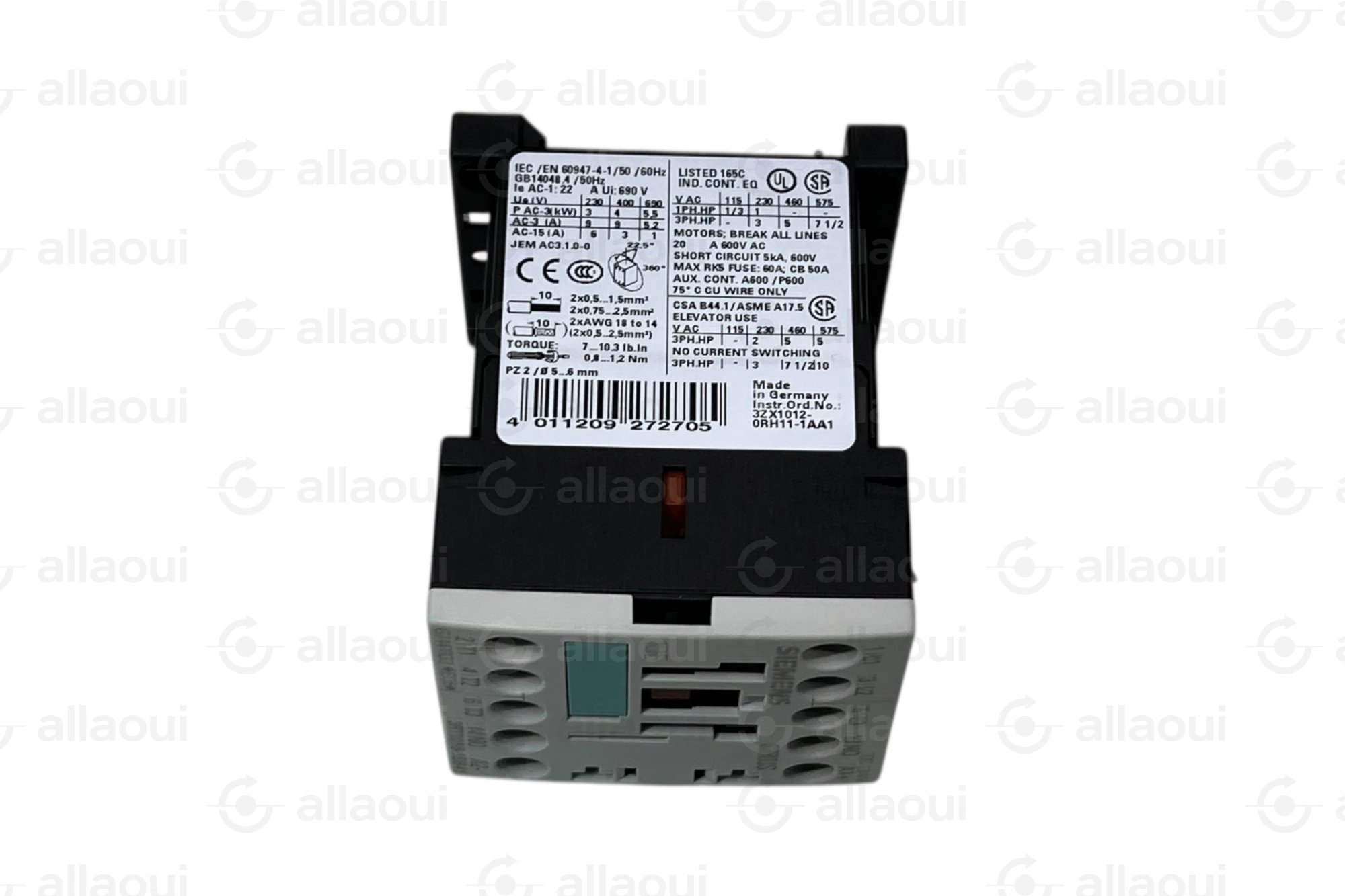 Siemens Power Contactor 4kW 400V AC 24V DC 3RT1016-1BB41 Siemens Power Contactor 4kW 400V AC 24V DC 3RT1016-1BB41
