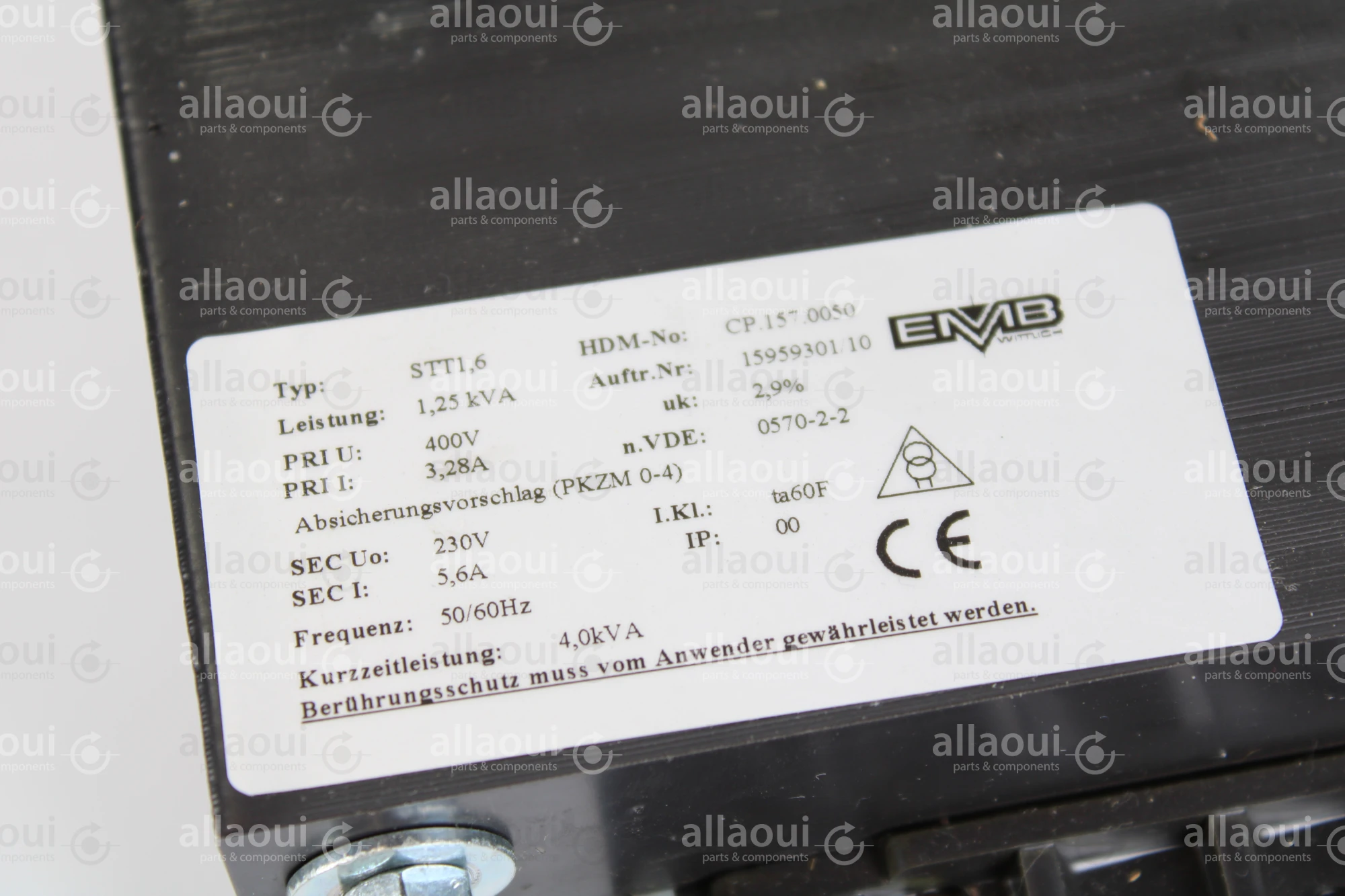 EMB Wittlich Transformer STT1,6 EMB Wittlich Transformer STT1,6