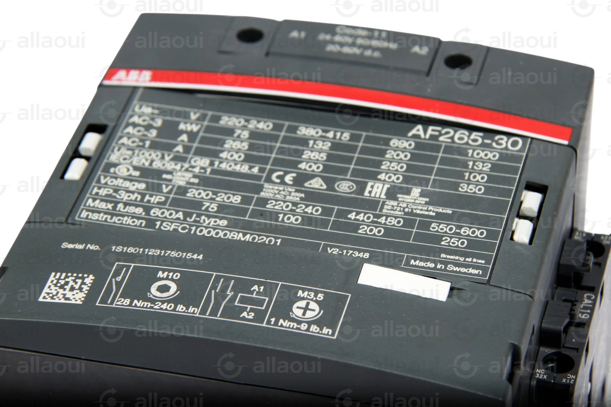 ABB Power Contactor AF265-30-22-11 ABB Power Contactor AF265-30-22-11