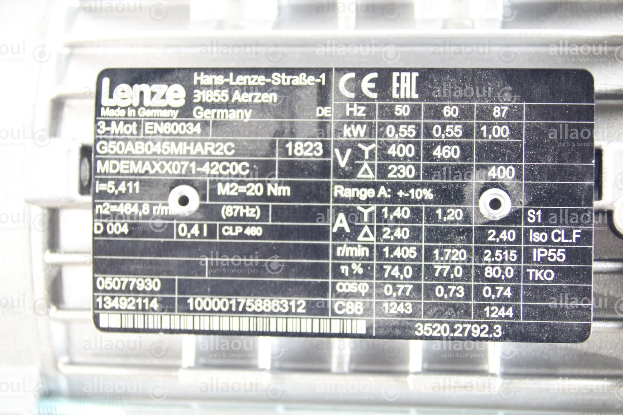 Lenze Motor G50AB045MHAR2C Lenze Motor G50AB045MHAR2C
