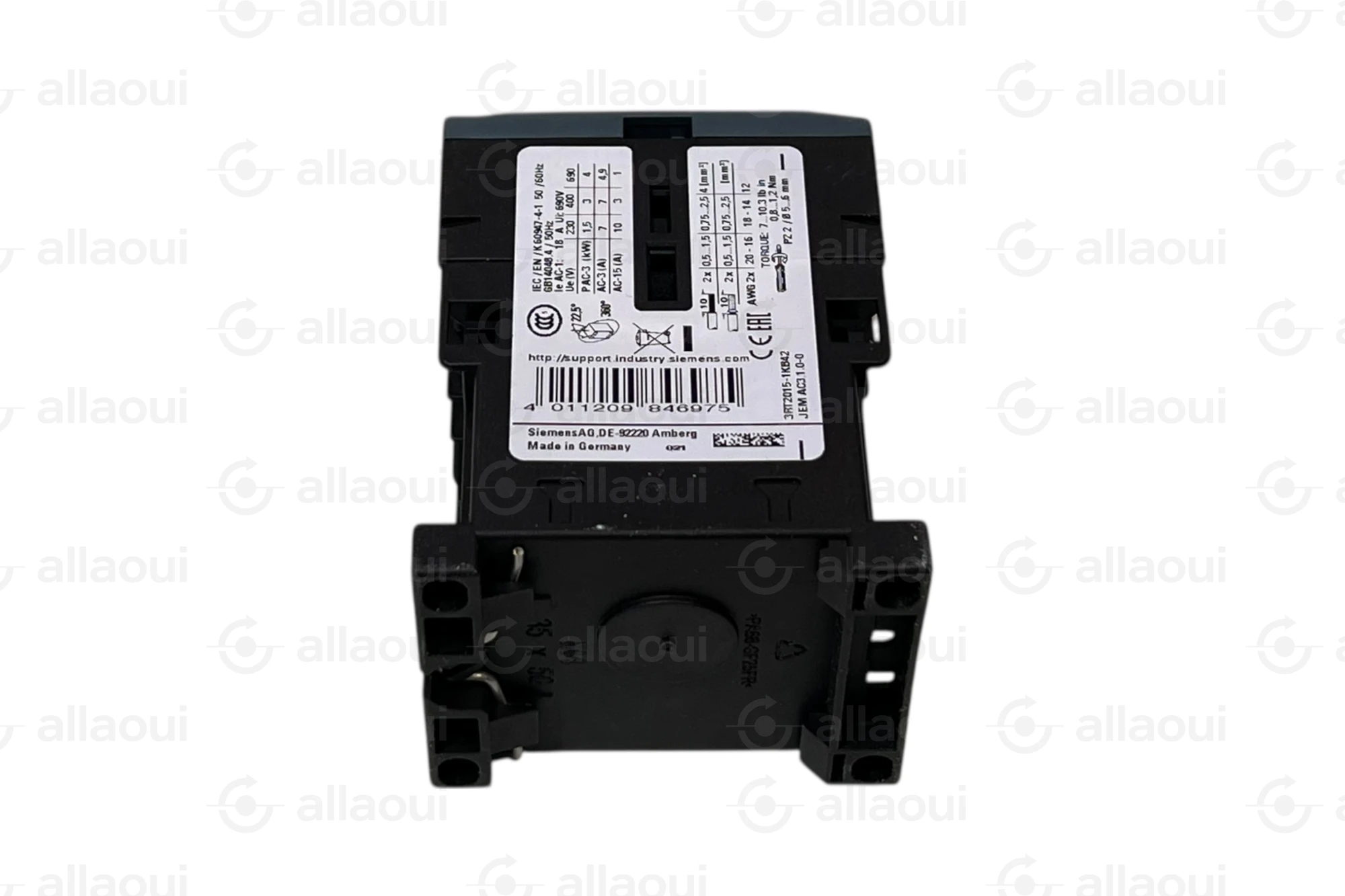 Siemens Contactor 7 A 3 kW 400 V AC 24 V DC 3-Pole 1NC 3RT2015-1KB42
