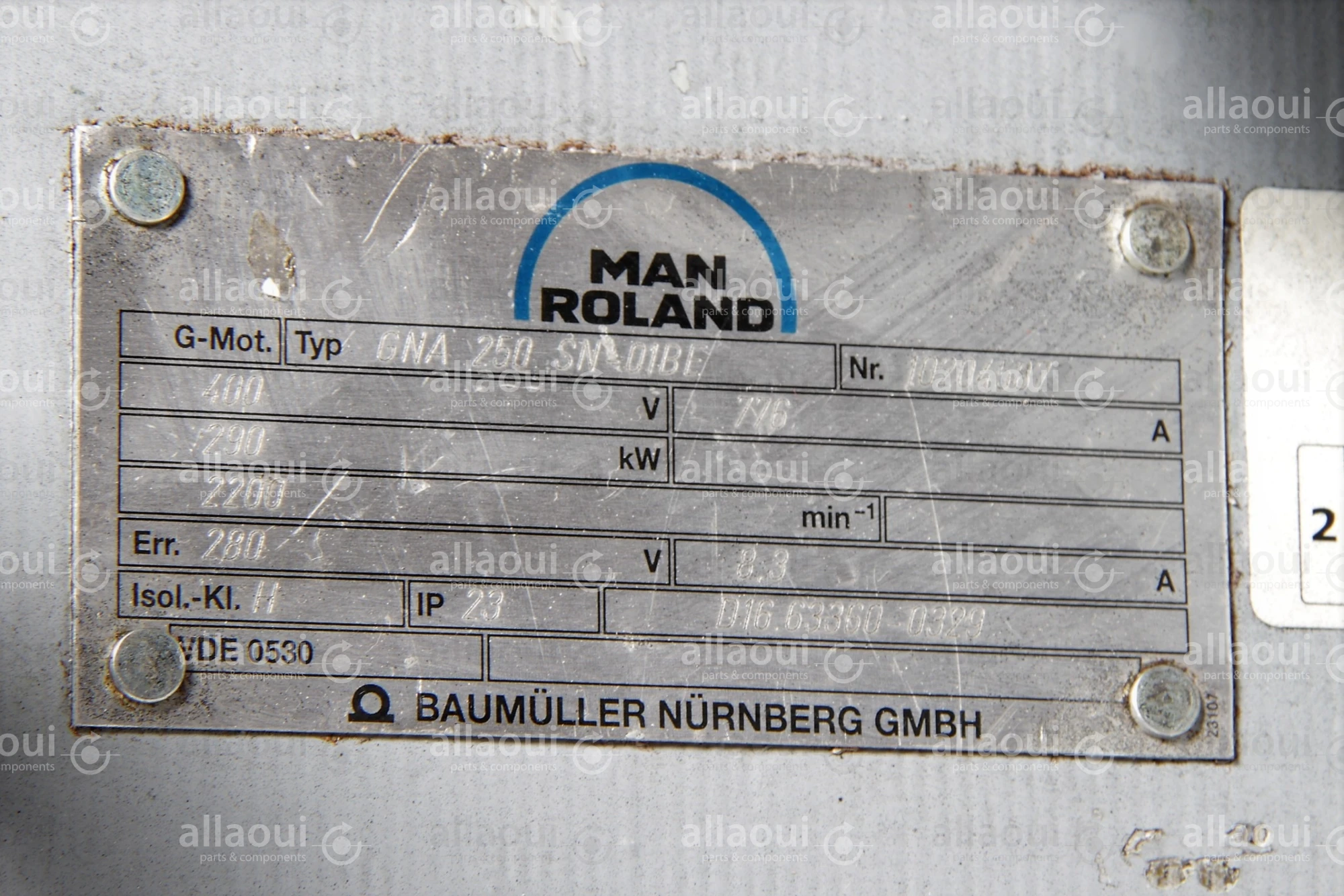 Baumüller Motor GNA 250 SN-01BE GNA 250 SN-01BE Baumüller Motor GNA 250 SN-01BE GNA 250 SN-01BE