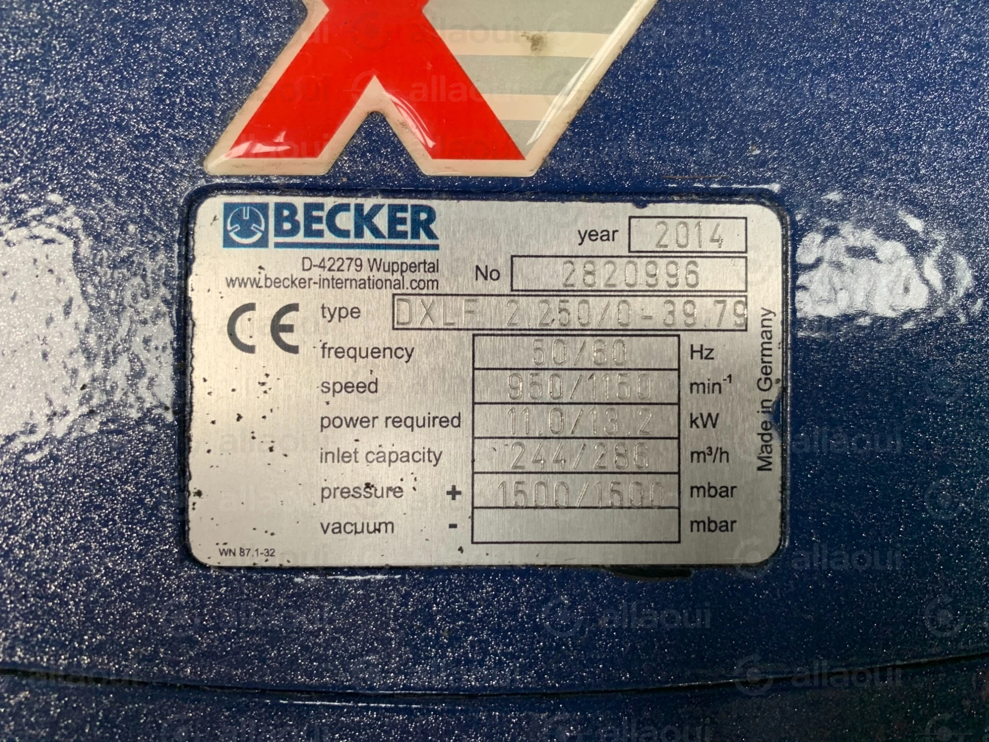 Becker Vacuum Pump DXLF 2.250/0-39.79