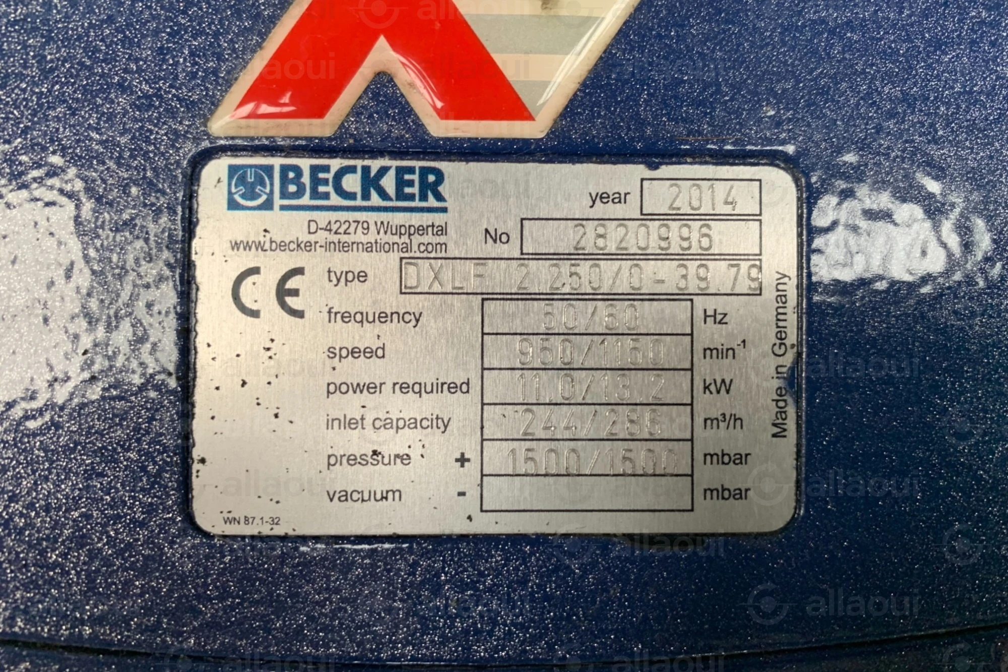 Becker Vacuum Pump DXLF 2.250/0-39.79