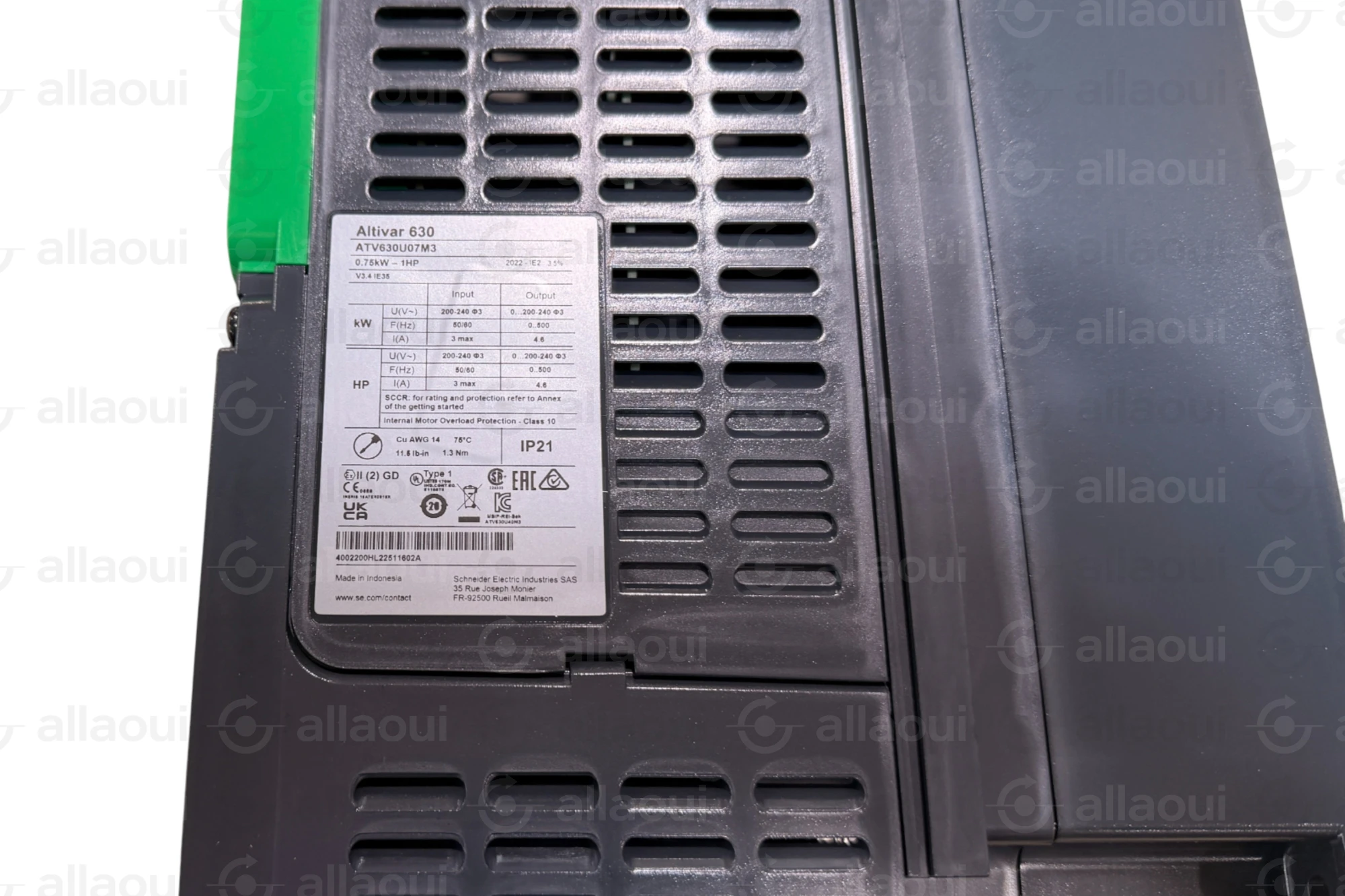 Schneider Electric Variable Speed Drive Altivar Process ATV630 0.75kW 200-240V IP21 ATV630U07M3 Schneider Electric Variable Speed Drive Altivar Process ATV630 0.75kW 200-240V IP21 ATV630U07M3