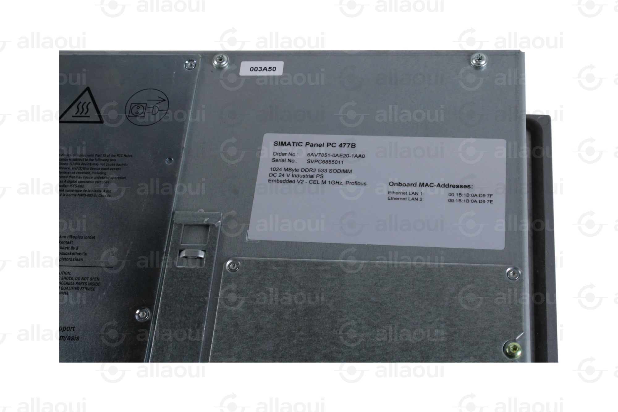 Siemens SIMATIC PANEL PC 477B 12" TOUCH DISPLAY SVPC6855011