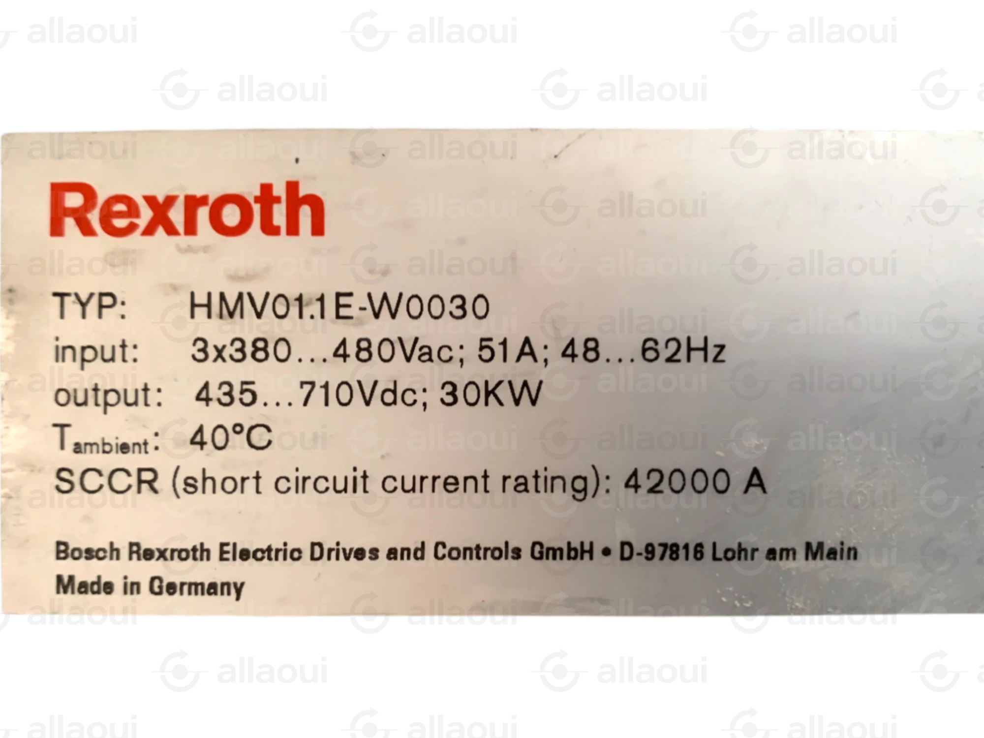 Bosch Rexroth IndraDrive M Power supply unit HMV01.1E-W0030-A-07-NNNN Bosch Rexroth IndraDrive M Power supply unit HMV01.1E-W0030-A-07-NNNN