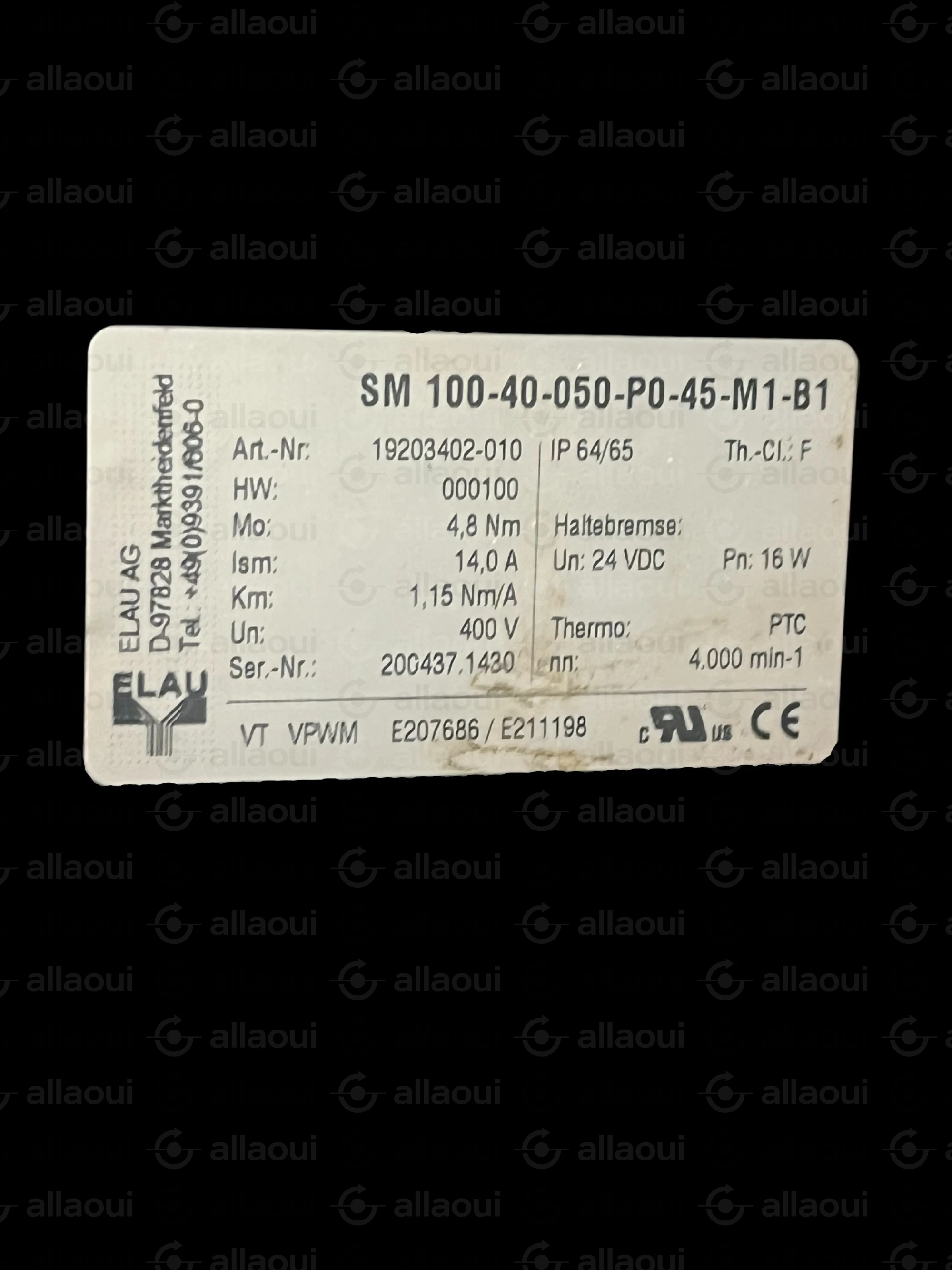 ELAU AG Motor SM 100-40-050-P0-45-M1-B1