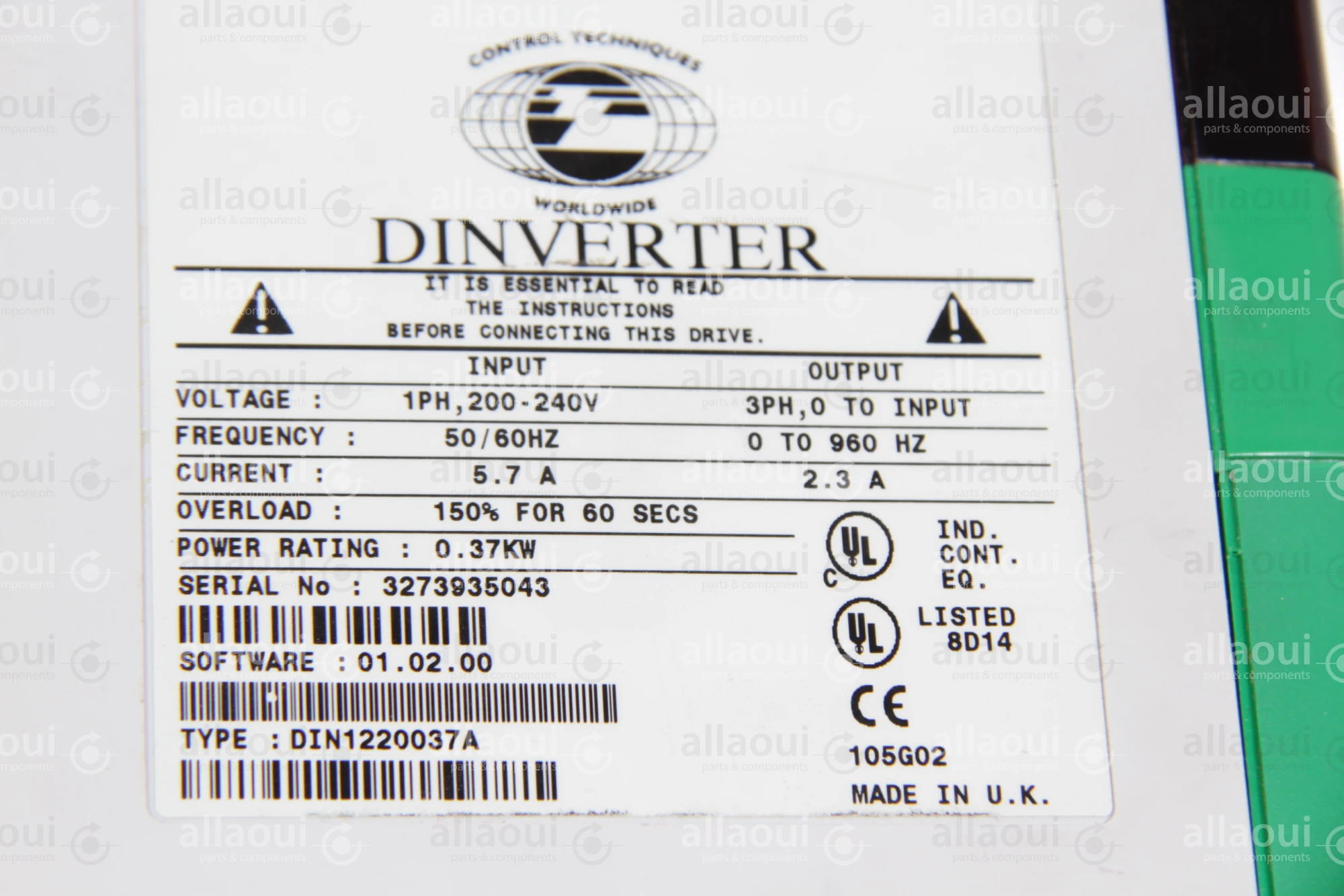 Control Techniques Frequency Converter Dinverter 0222-0160 Control Techniques Frequency Converter Dinverter 0222-0160