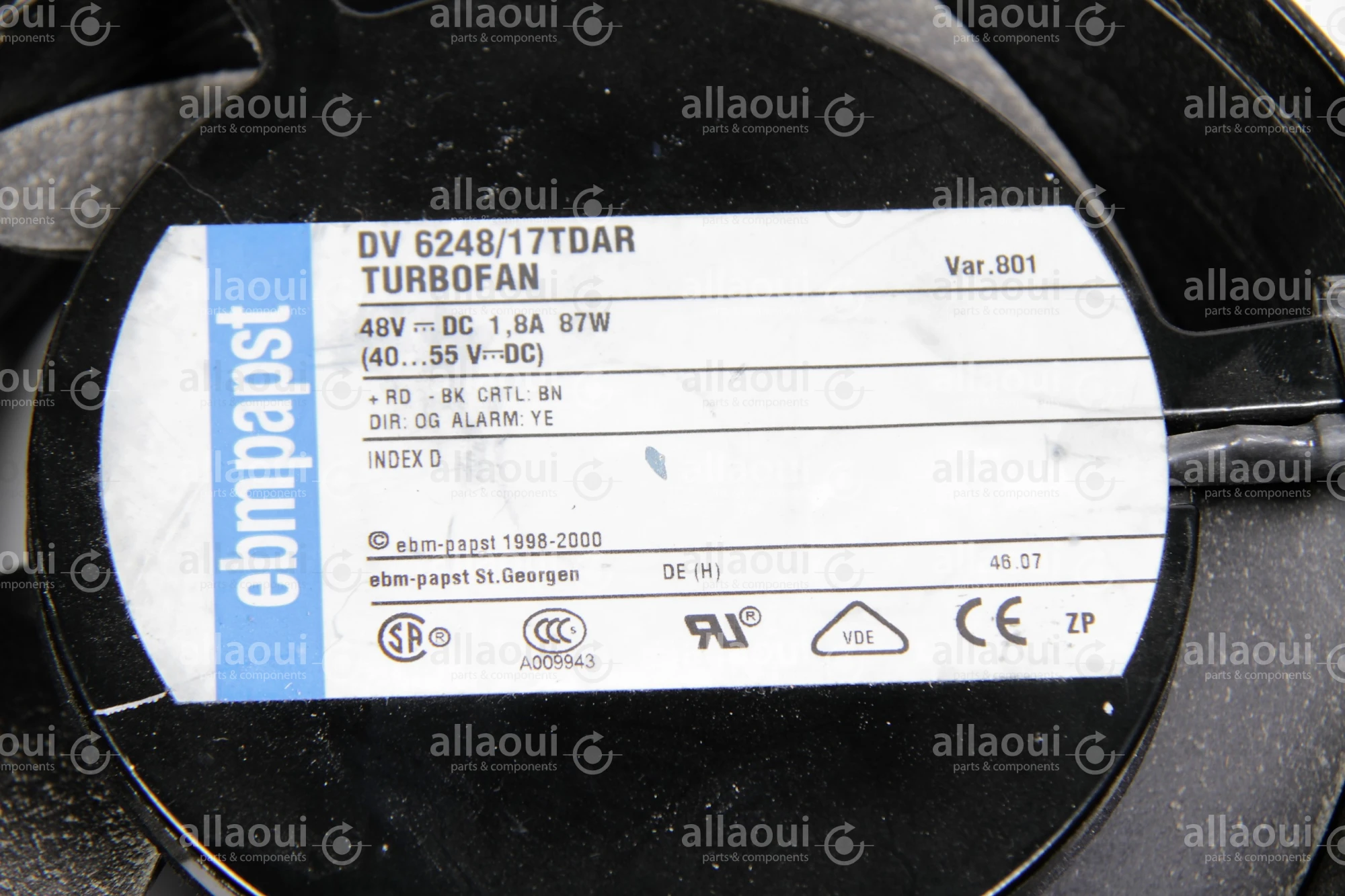 EBM PAPST Axial Fan DV6248/17TDAR VAR 801 EBM PAPST Axial Fan DV6248/17TDAR VAR 801