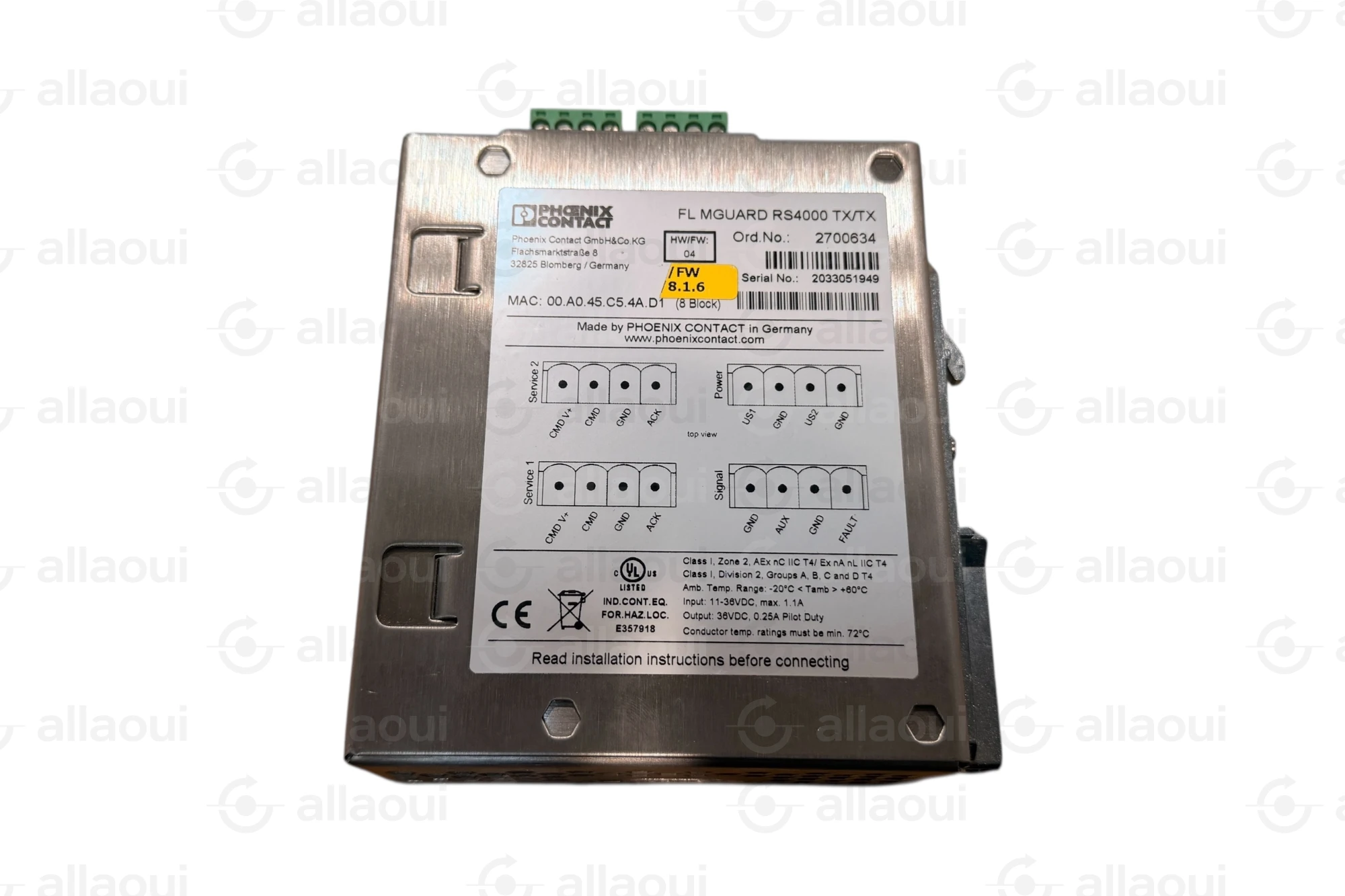 Phoenix Contact Security Router FL MGUARD RS4000 TX/TX 10/100Mbit/s 2700634