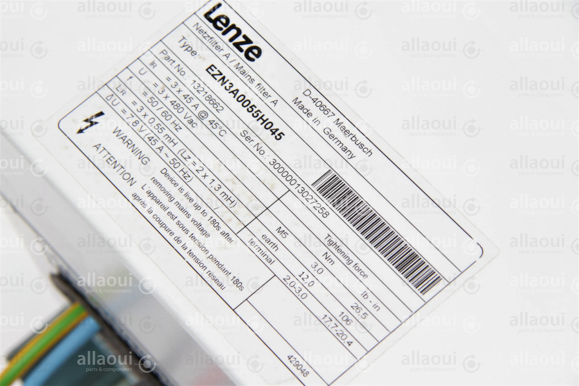Lenze Line Filter Lenze EZN3A0055H045 Lenze Line Filter Lenze EZN3A0055H045
