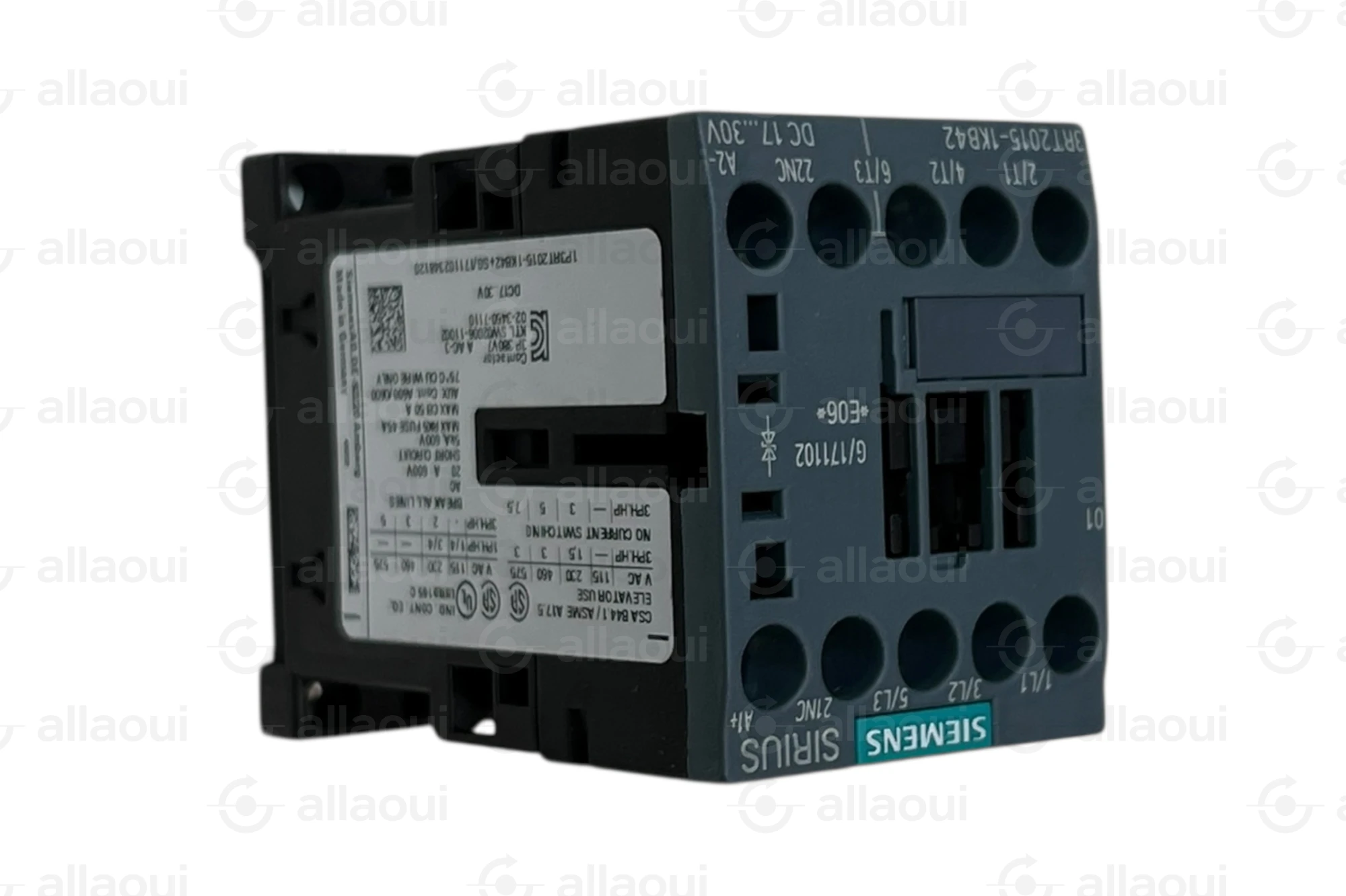 Siemens Contactor 7 A 3 kW 400 V AC 24 V DC 3-Pole 1NC 3RT2015-1KB42