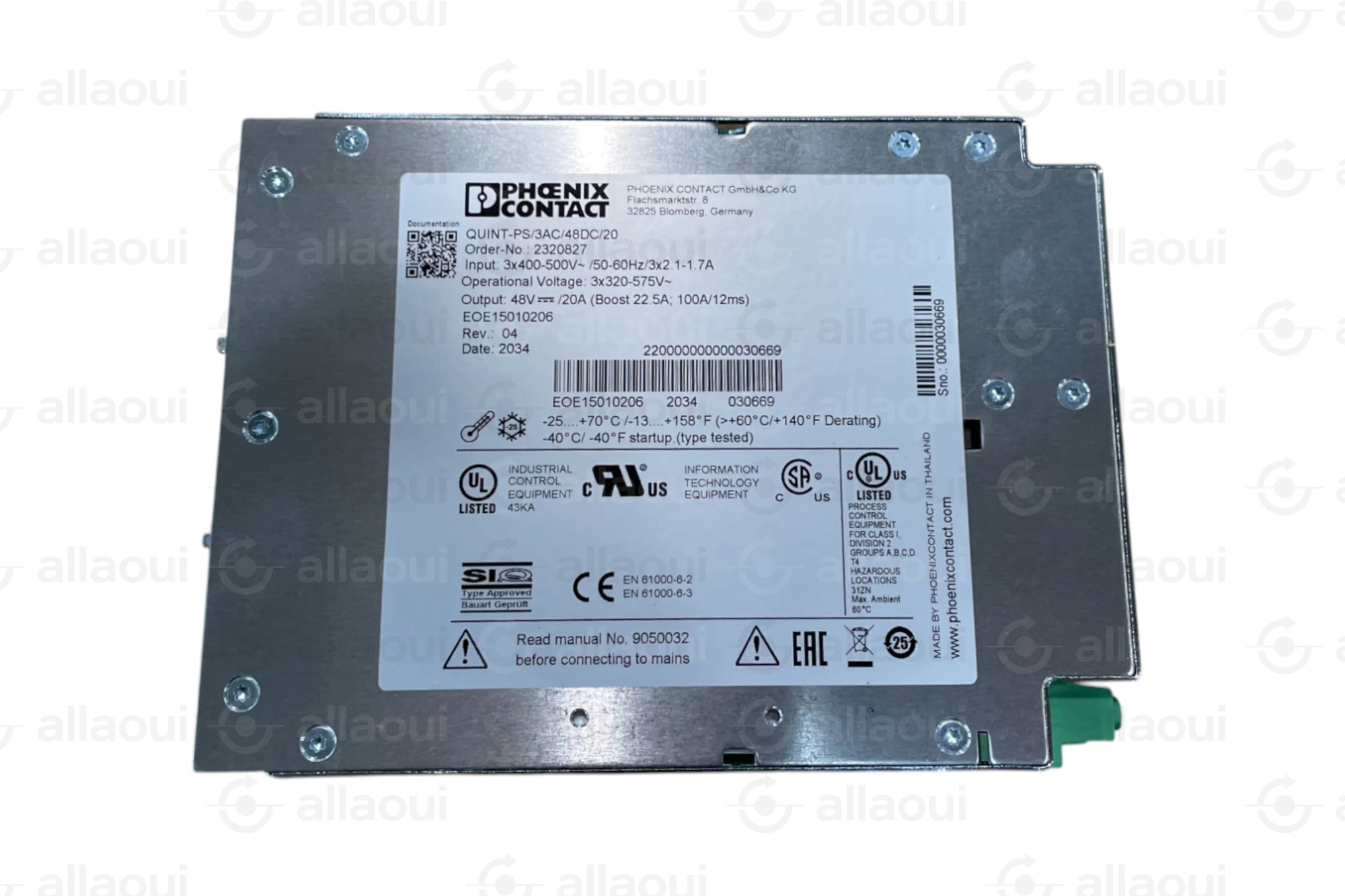 Phoenix Contact Power Supply QUINT-PS/3AC/48DC/20 Phoenix Contact Power Supply QUINT-PS/3AC/48DC/20
