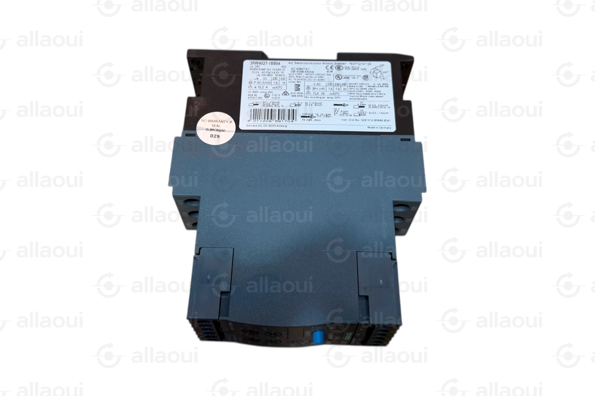Siemens SIRIUS Soft Starter S0 32A 15kW 400V 24V AC/DC 3RW4027-1BB04
