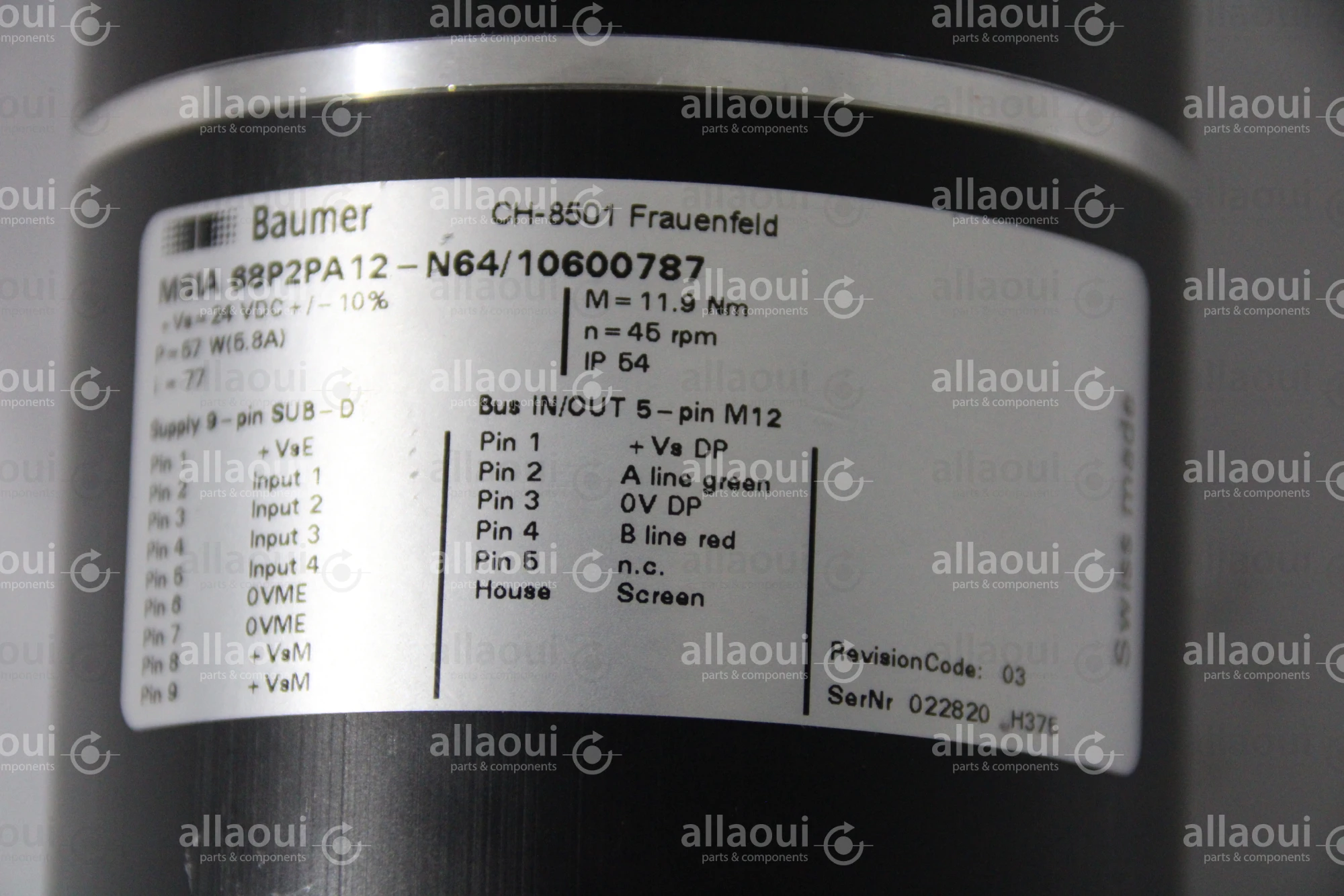 Baumer Motor MSIA 68P2PA12 - N64/10600787 Baumer Motor MSIA 68P2PA12 - N64/10600787