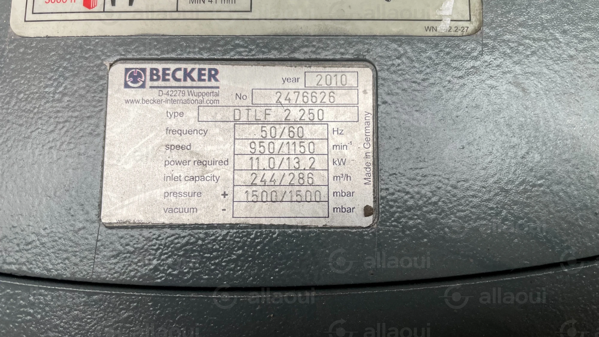 Becker Rotary Vane Compressor Oil-Free DTLF 2.250 DTLF 2.250