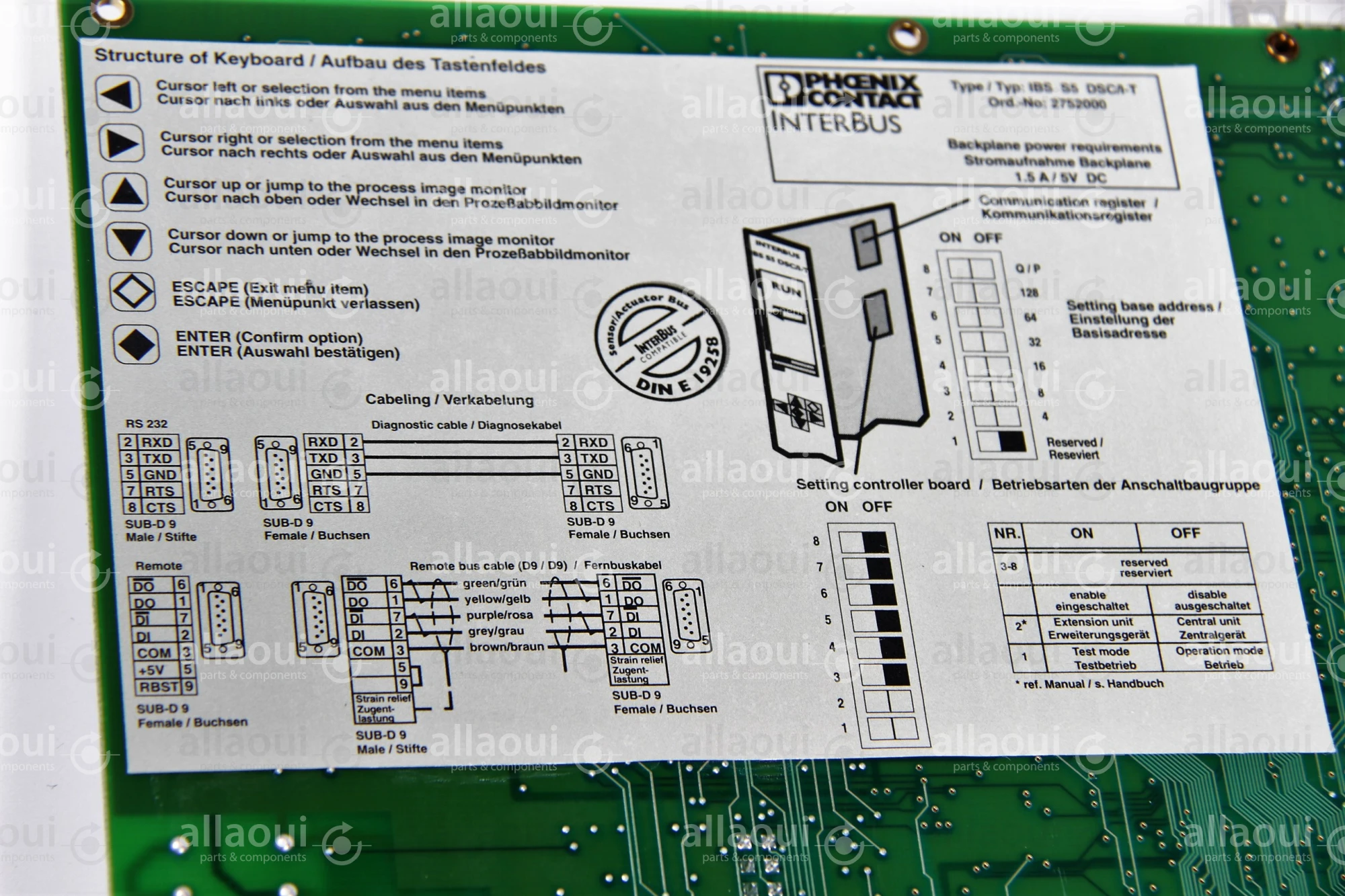 Phoenix Contact Interbus Controller Phoenix Contact IBS S5 DS/I-T Phoenix Contact Interbus Controller Phoenix Contact IBS S5 DS/I-T