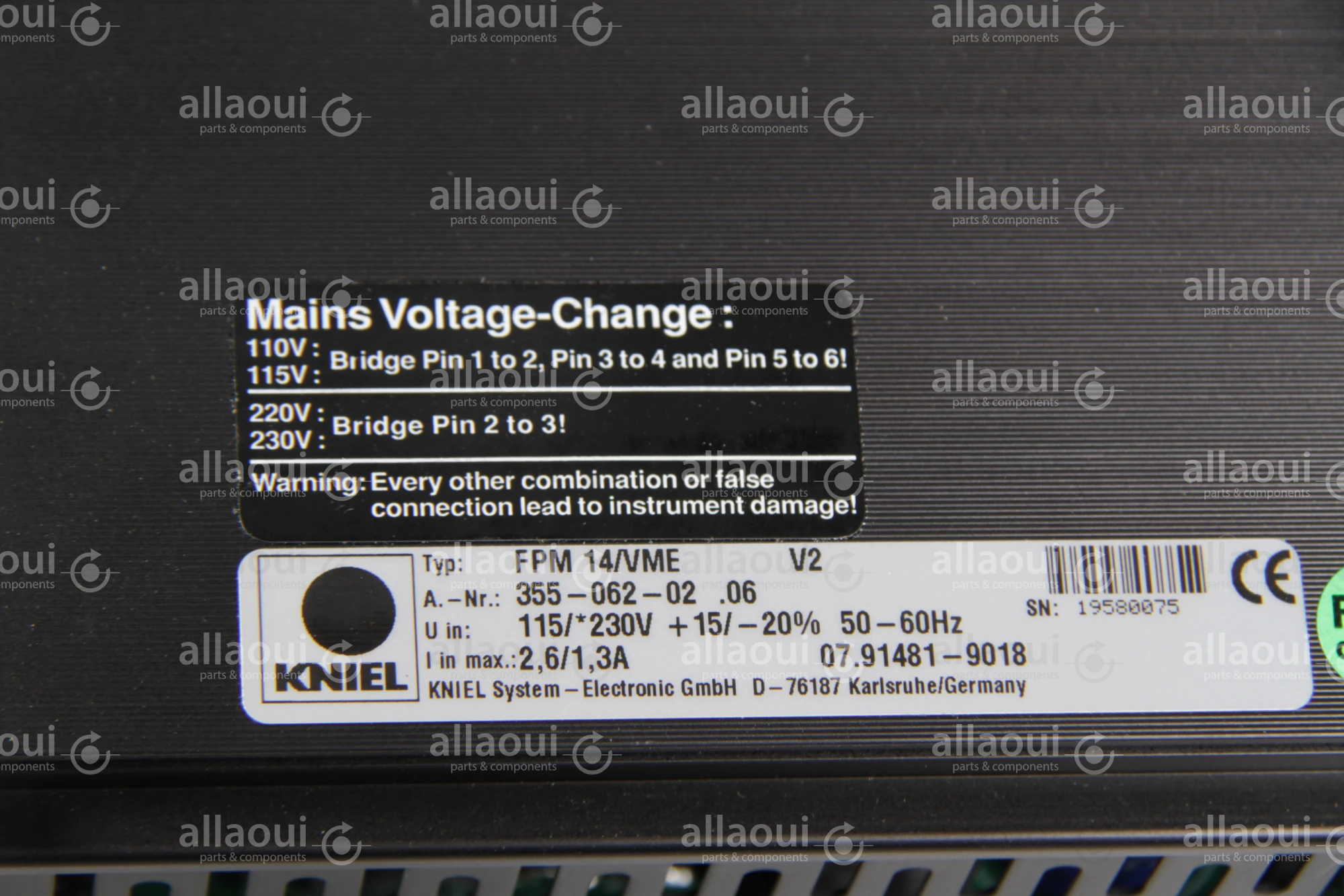 Kniel Power Supply Kniel FPM 14/VME 355-062-02 Kniel Power Supply Kniel FPM 14/VME 355-062-02