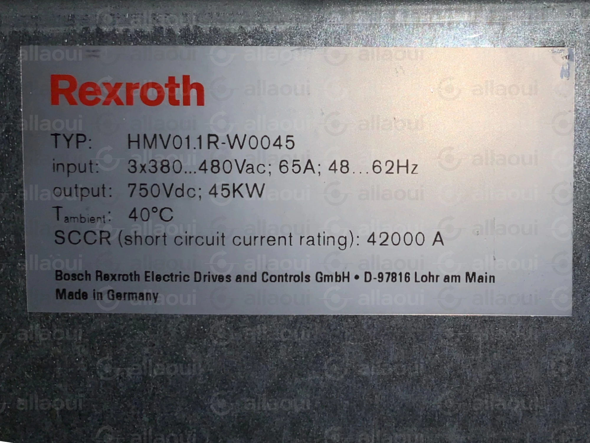 Bosch Rexroth Power Supply HMV01.1R-W0045 Bosch Rexroth Power Supply HMV01.1R-W0045