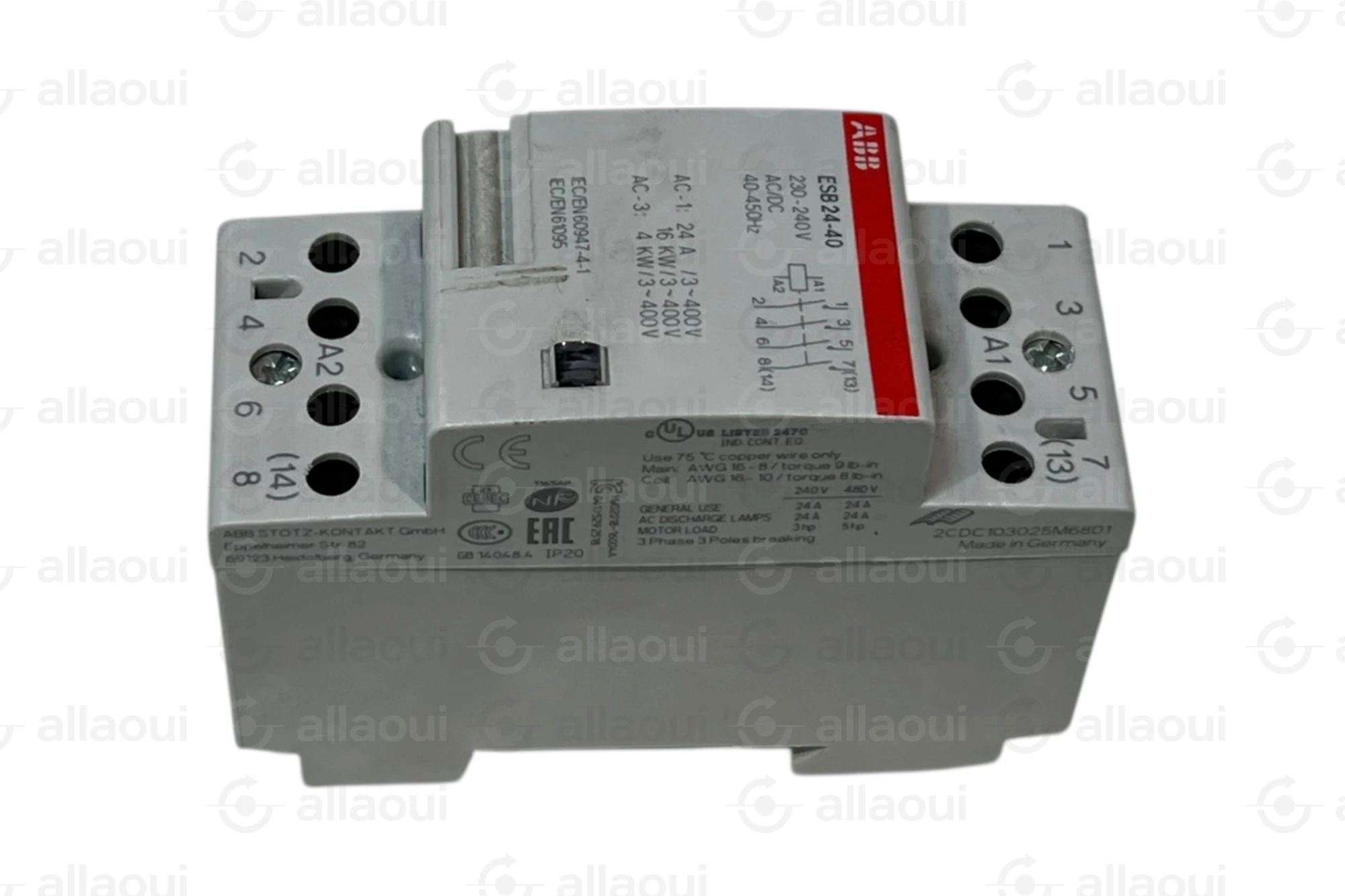 ABB Installation Contactor 24V AC/DC 4NO ESB24-40 ABB Installation Contactor 24V AC/DC 4NO ESB24-40