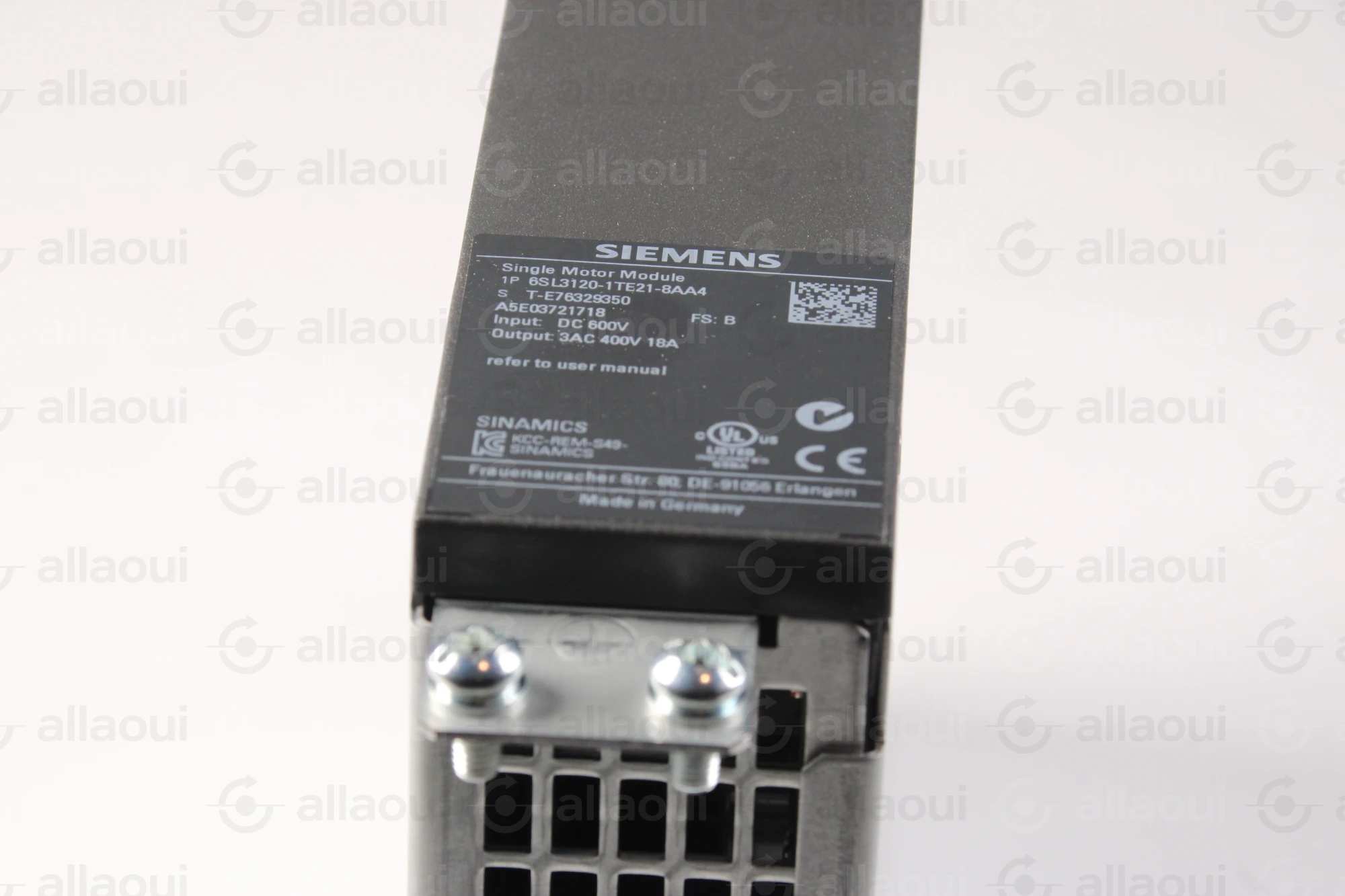 Siemens SINAMICS S120 Single Motor-Module 6SL3120-1TE21-8AA4 Siemens SINAMICS S120 Single Motor-Module 6SL3120-1TE21-8AA4