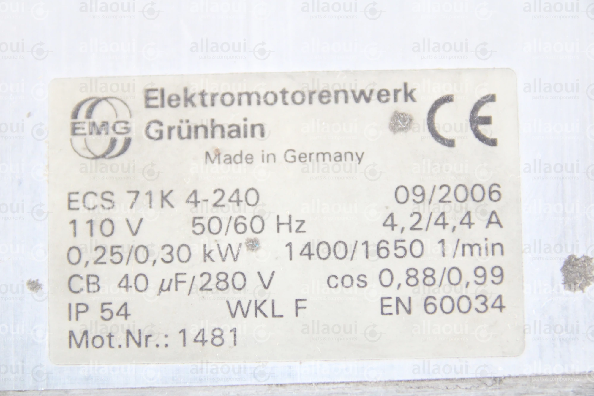 Elektromotorenwerk Grünhain Electric Motor ECS 71K 4-240 Elektromotorenwerk Grünhain Electric Motor ECS 71K 4-240