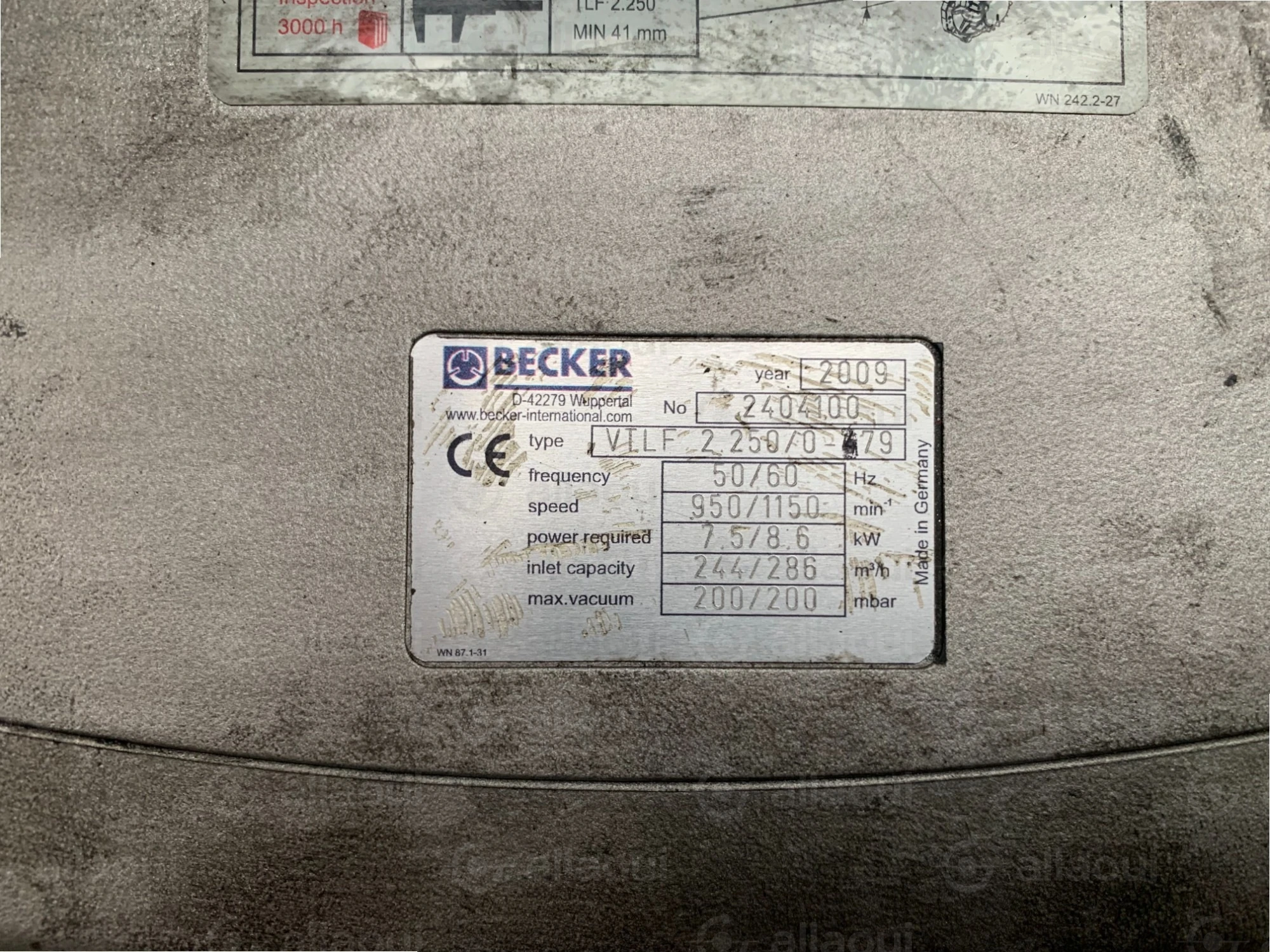 Becker Vacuum Pump VTLF2.250/0-79