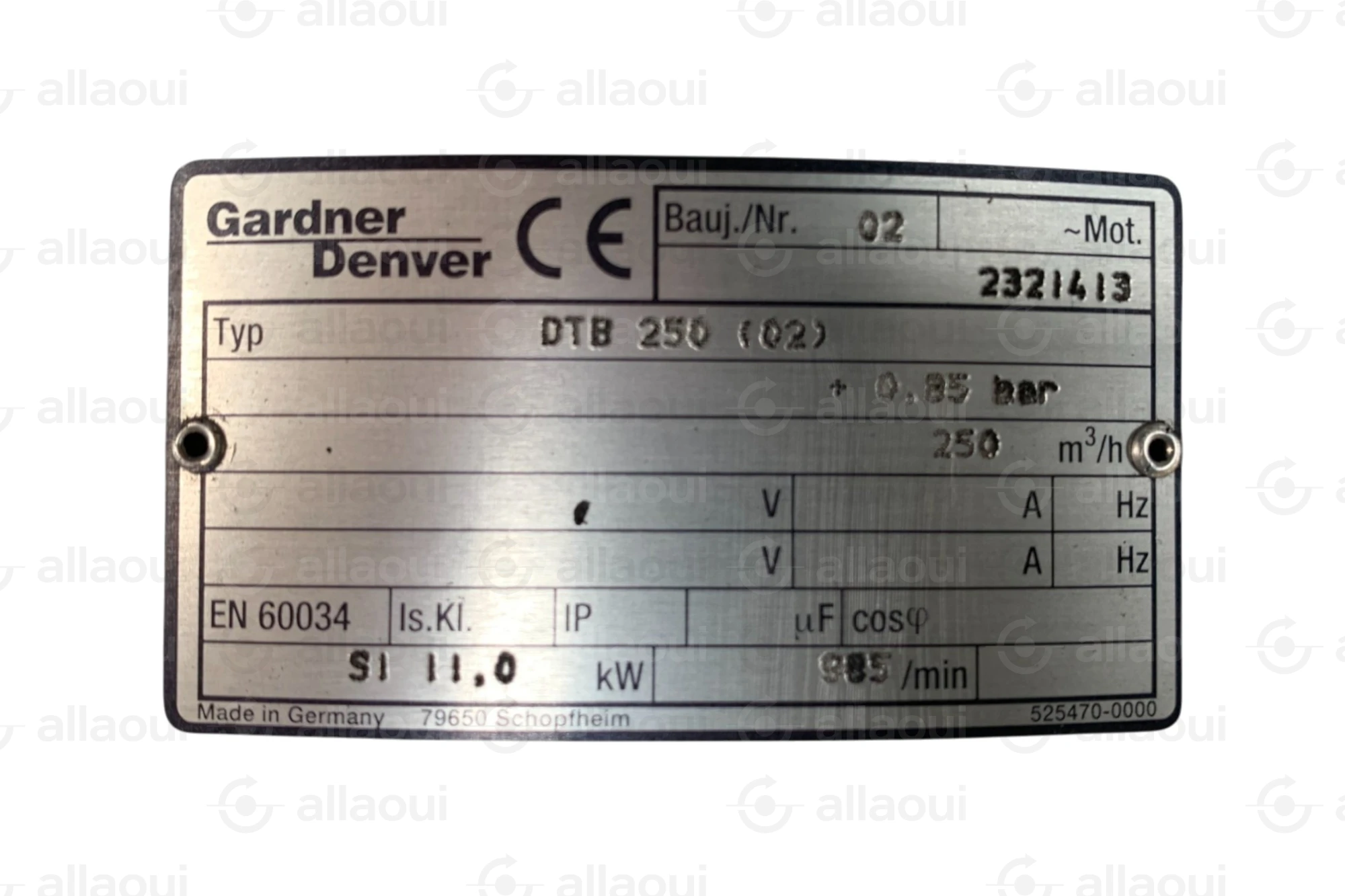 Gardner Denver Vacuum Pump DTB 250 (02) Gardner Denver Vacuum Pump DTB 250 (02)