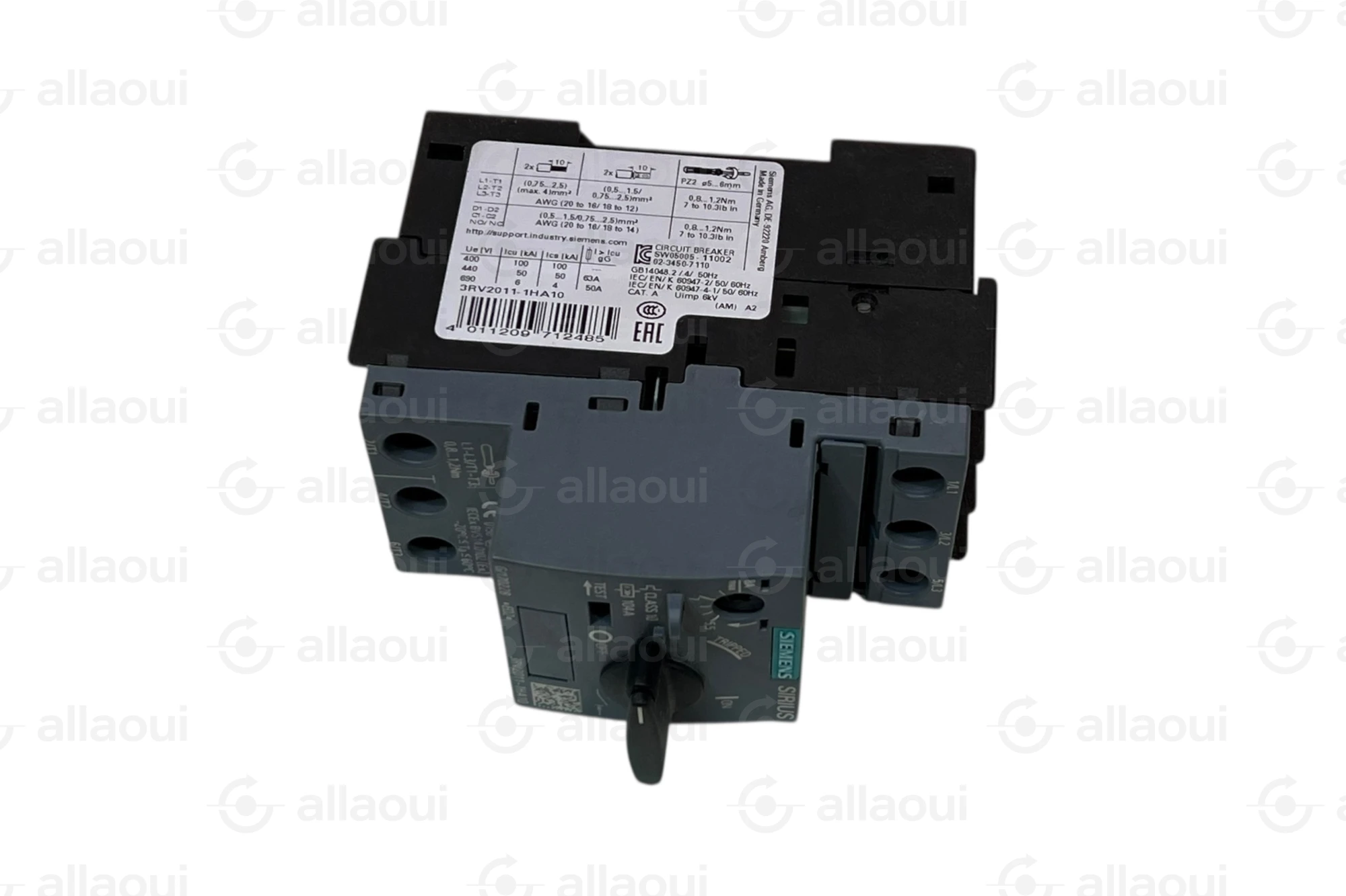 Siemens Motor Protection Circuit Breaker S00 5.5-8A 3RV2011-1HA10 Siemens Motor Protection Circuit Breaker S00 5.5-8A 3RV2011-1HA10