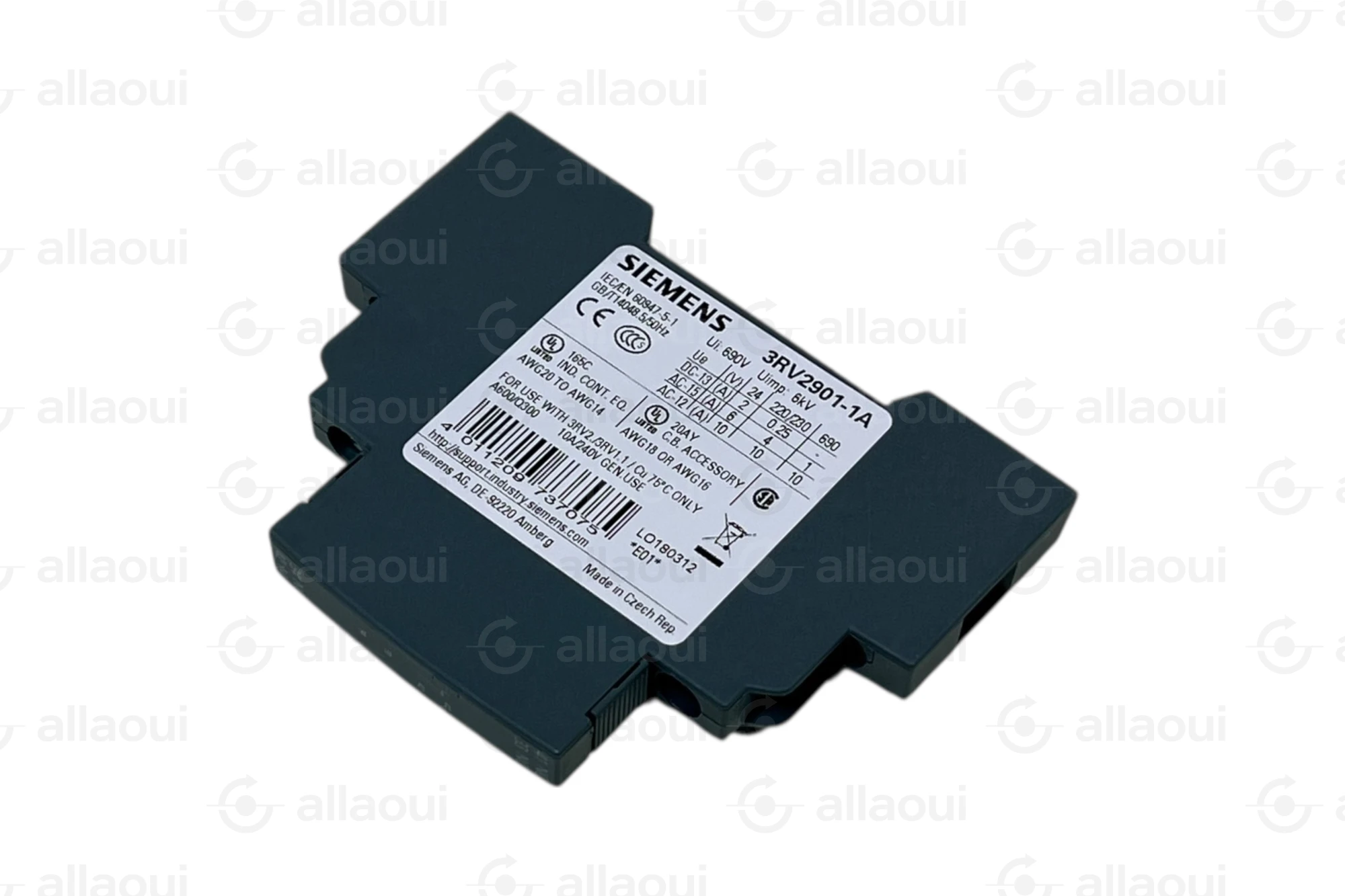 Siemens Auxiliary Switch Module 1 NO + 1 NC 3RV2901-1A Siemens Auxiliary Switch Module 1 NO + 1 NC 3RV2901-1A