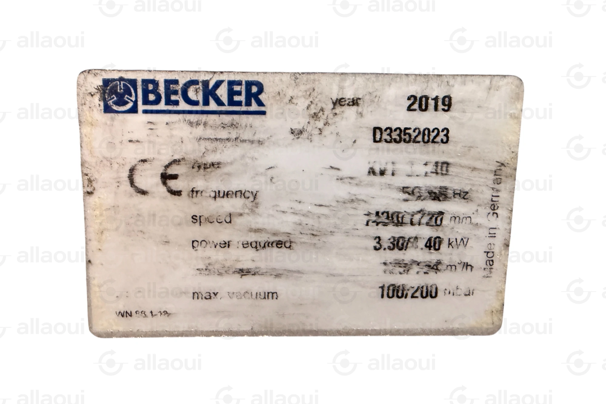 Becker Dry Running Rotary Vane Vacuum Pump KVT 3.140 KVT 3.140 Becker Dry Running Rotary Vane Vacuum Pump KVT 3.140 KVT 3.140