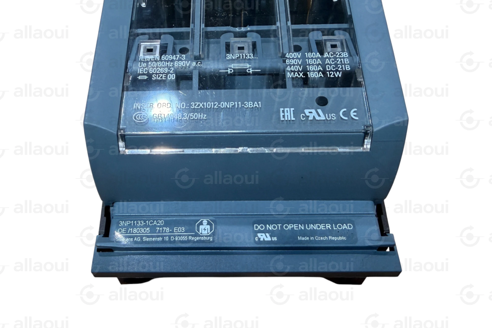 Siemens Fuse Switch Disconnector 3-pole NH00 160A 3NP1133-1CA20 Siemens Fuse Switch Disconnector 3-pole NH00 160A 3NP1133-1CA20