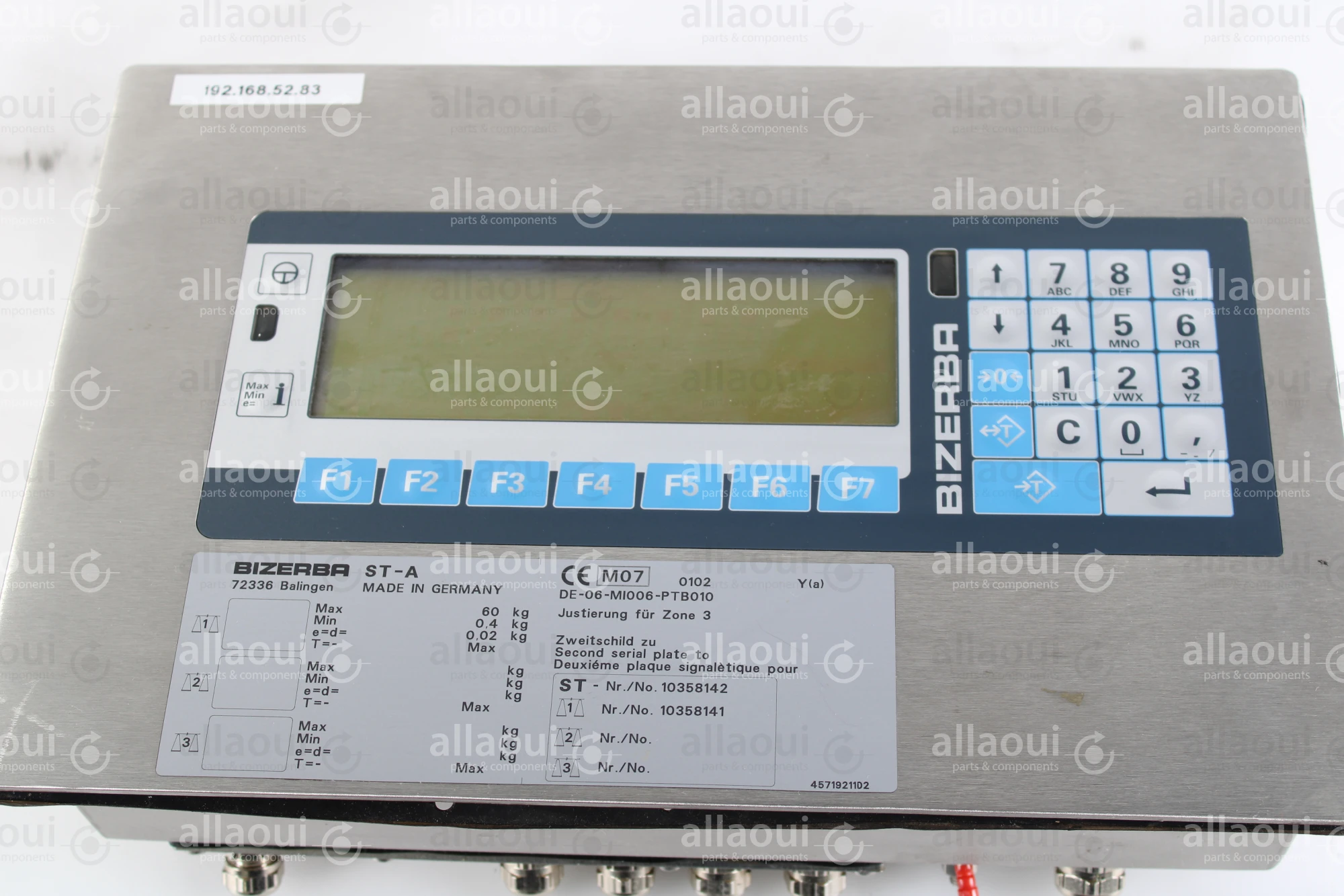 Bizerba Scale Control Panel 6.457.98.5.00.12 Bizerba Scale Control Panel 6.457.98.5.00.12