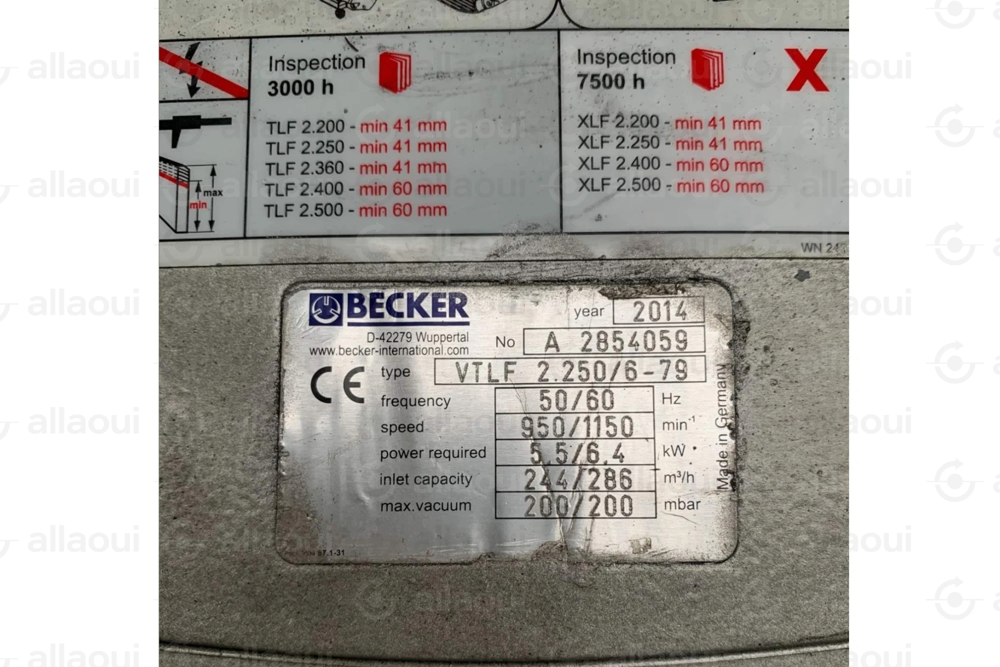 Becker Vacuum Pump VTLF 2.250/6-79 Becker Vacuum Pump VTLF 2.250/6-79